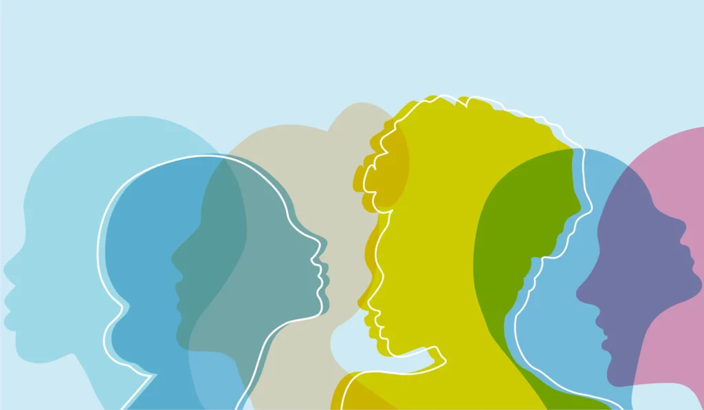 Illustration of various women in silhouette