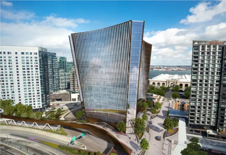 Rendering of Boston Global Investors’ 10 World Trade, Boston Seaport, designed by Sasaki