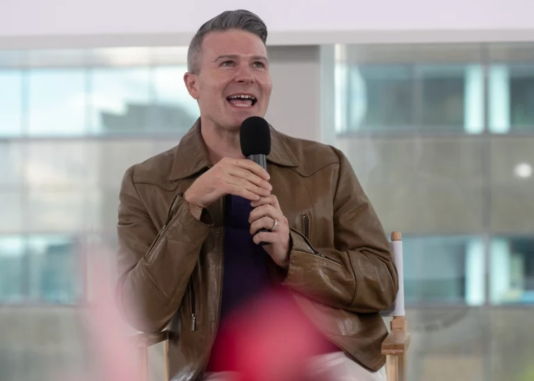 David Knapp speaking into a microphone