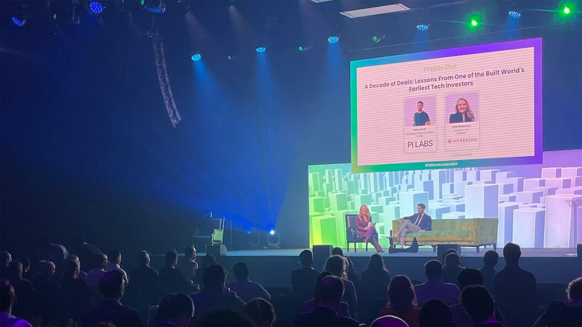 Lisa Nickerson and PiLabs founder Faisal Butt speaking at CREtech London